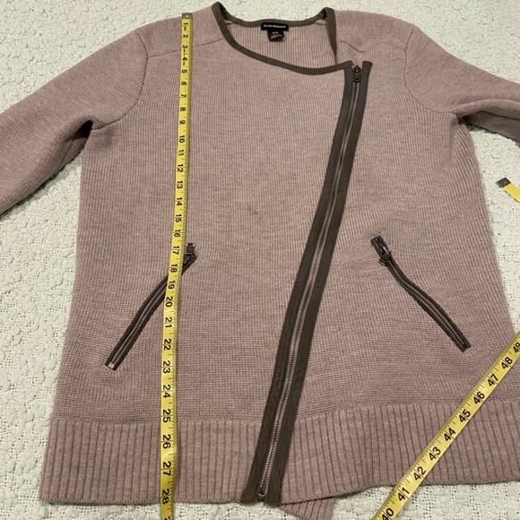 Club Monaco Gray Asymmetric Full-Zip Wool Sweater Jacket – Size Medium - Picture 7 of 13